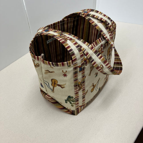 Canvas Tote - Medium Long Handle - Cowboy